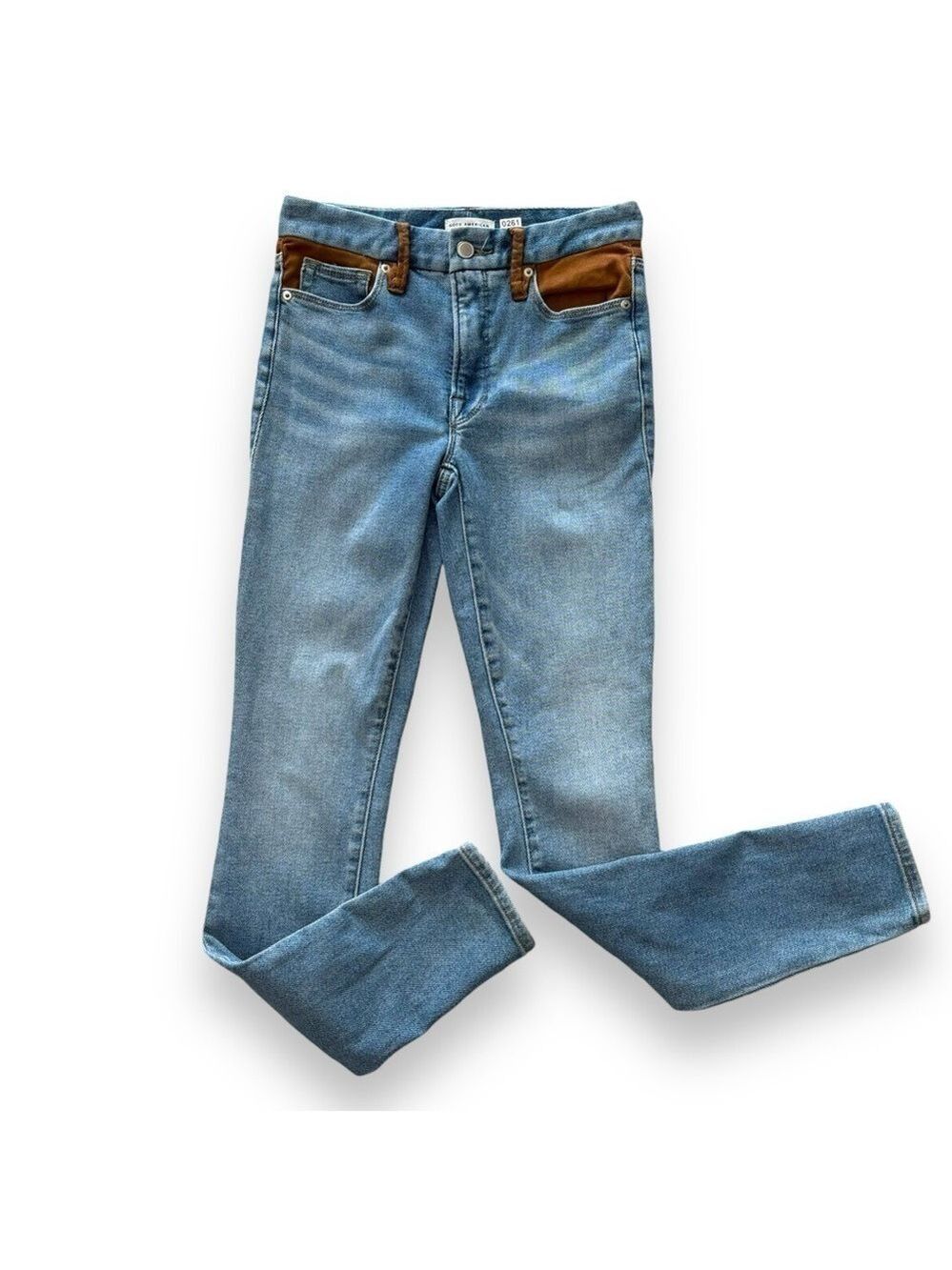 NWOT Good American Legs Suede Mixing Skinny Jeans - 00/24